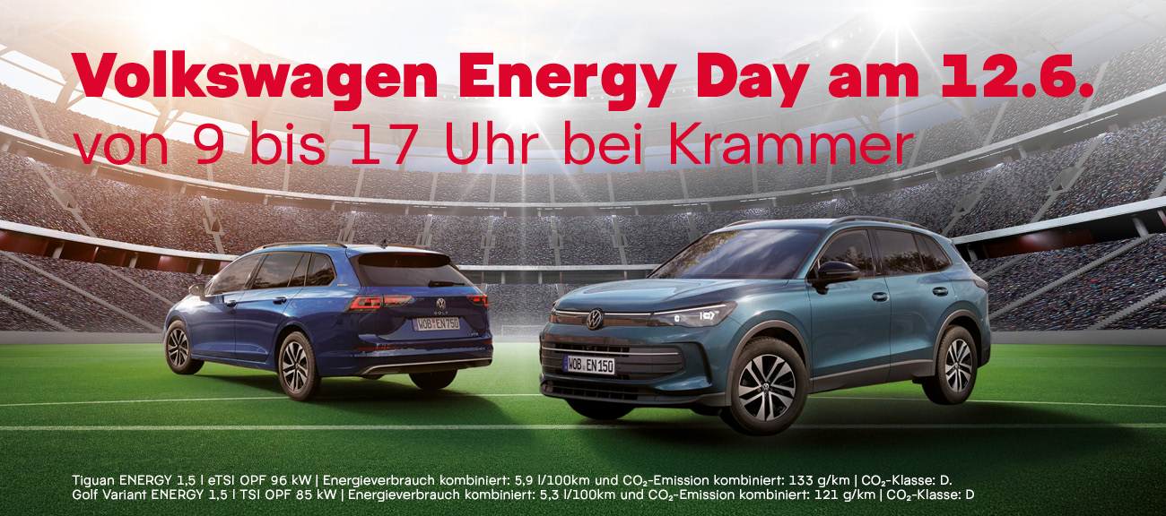 tiguan und golf variant energy im stadion